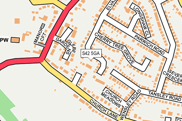 S42 5GA map - OS OpenMap – Local (Ordnance Survey)