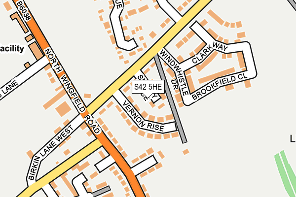 S42 5HE map - OS OpenMap – Local (Ordnance Survey)