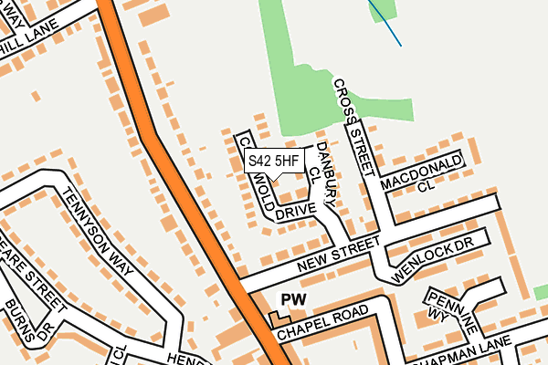 S42 5HF map - OS OpenMap – Local (Ordnance Survey)