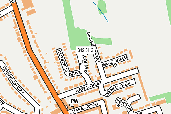 S42 5HG map - OS OpenMap – Local (Ordnance Survey)