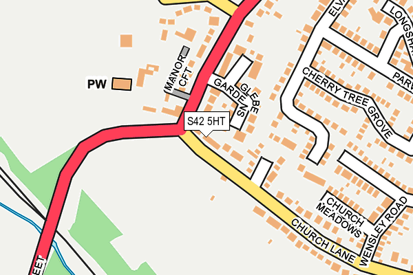 S42 5HT map - OS OpenMap – Local (Ordnance Survey)
