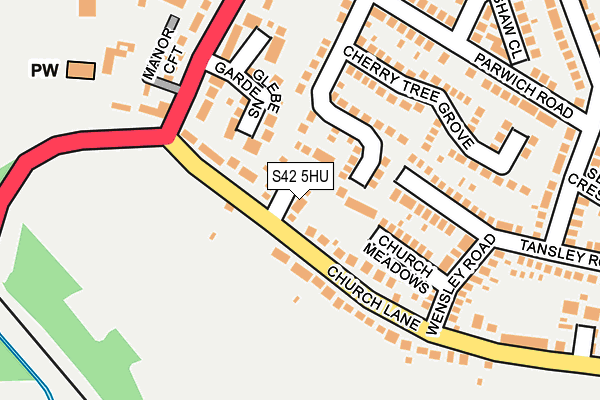 S42 5HU map - OS OpenMap – Local (Ordnance Survey)