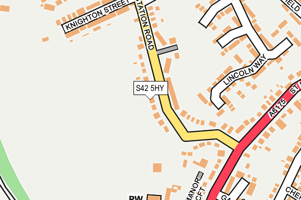 S42 5HY map - OS OpenMap – Local (Ordnance Survey)