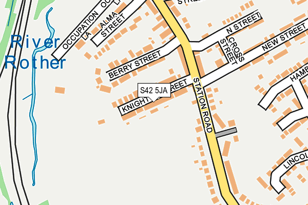 S42 5JA map - OS OpenMap – Local (Ordnance Survey)