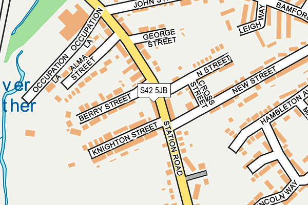 S42 5JB map - OS OpenMap – Local (Ordnance Survey)