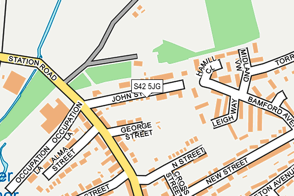 S42 5JG map - OS OpenMap – Local (Ordnance Survey)