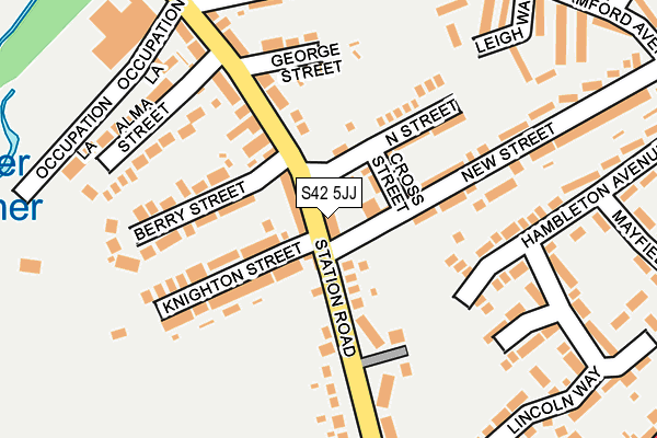 S42 5JJ map - OS OpenMap – Local (Ordnance Survey)