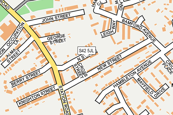 S42 5JL map - OS OpenMap – Local (Ordnance Survey)
