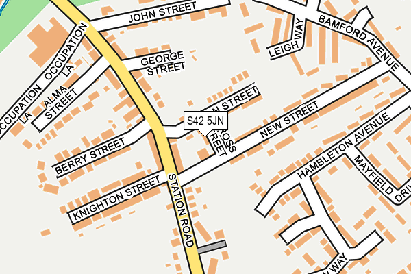 S42 5JN map - OS OpenMap – Local (Ordnance Survey)