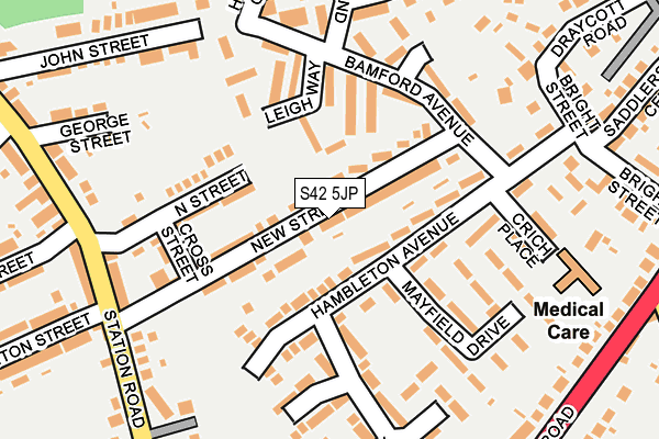 S42 5JP map - OS OpenMap – Local (Ordnance Survey)