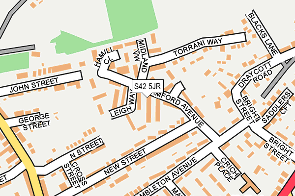 S42 5JR map - OS OpenMap – Local (Ordnance Survey)