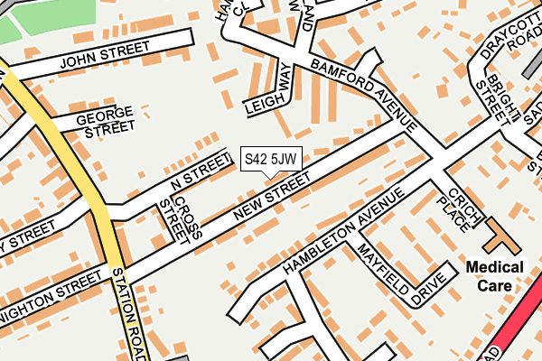S42 5JW map - OS OpenMap – Local (Ordnance Survey)