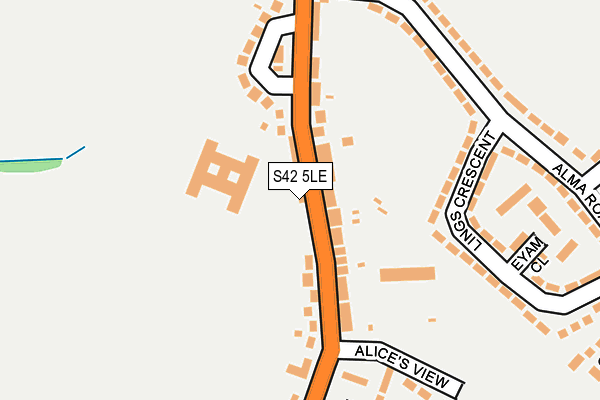 S42 5LE map - OS OpenMap – Local (Ordnance Survey)