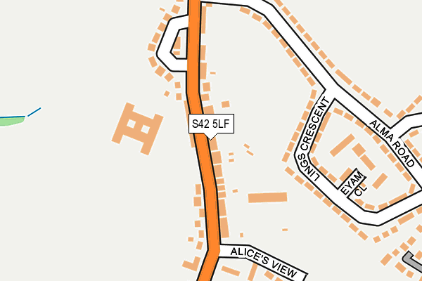 S42 5LF map - OS OpenMap – Local (Ordnance Survey)