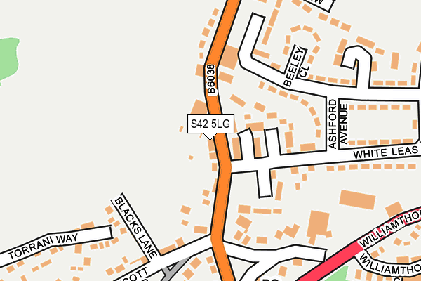 S42 5LG map - OS OpenMap – Local (Ordnance Survey)