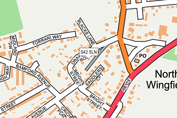 S42 5LN map - OS OpenMap – Local (Ordnance Survey)