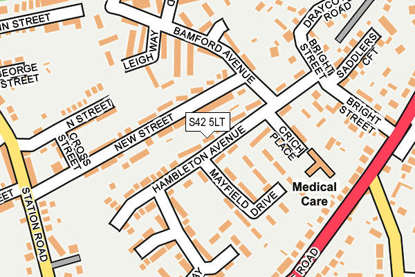 S42 5LT map - OS OpenMap – Local (Ordnance Survey)