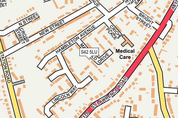 S42 5LU map - OS OpenMap – Local (Ordnance Survey)