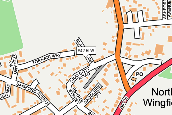 S42 5LW map - OS OpenMap – Local (Ordnance Survey)
