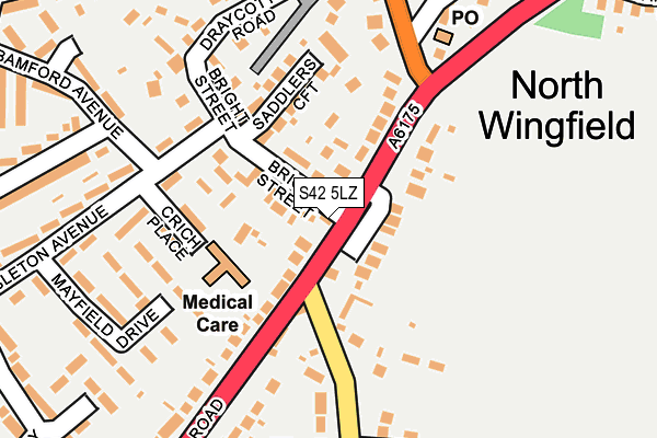S42 5LZ map - OS OpenMap – Local (Ordnance Survey)