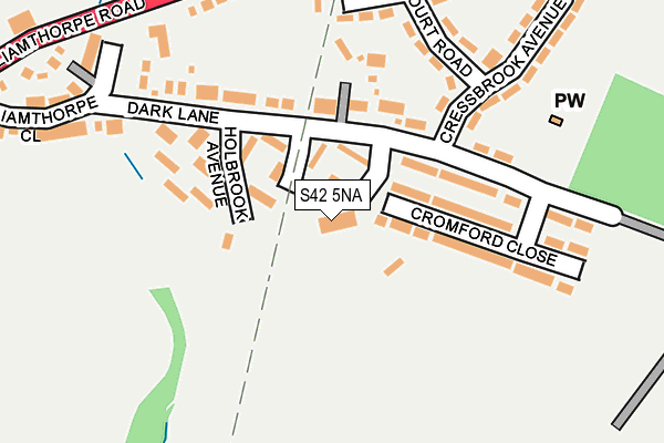 S42 5NA map - OS OpenMap – Local (Ordnance Survey)