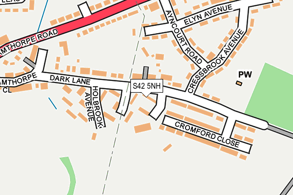 S42 5NH map - OS OpenMap – Local (Ordnance Survey)