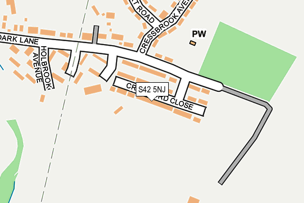 S42 5NJ map - OS OpenMap – Local (Ordnance Survey)