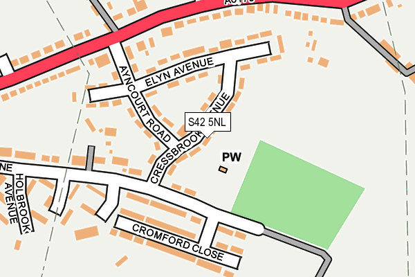 S42 5NL map - OS OpenMap – Local (Ordnance Survey)