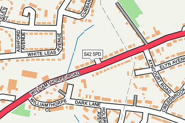 S42 5PD map - OS OpenMap – Local (Ordnance Survey)