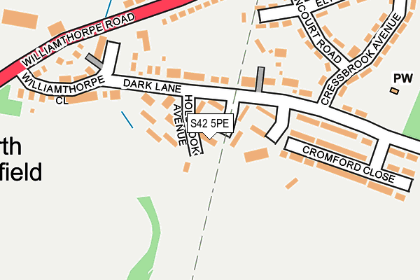 S42 5PE map - OS OpenMap – Local (Ordnance Survey)