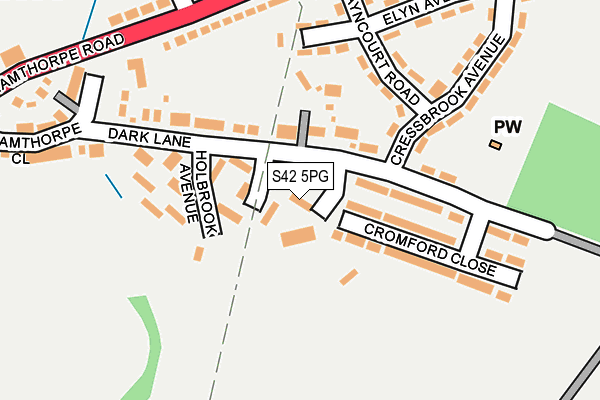 S42 5PG map - OS OpenMap – Local (Ordnance Survey)