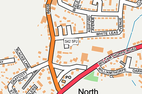 S42 5PJ map - OS OpenMap – Local (Ordnance Survey)