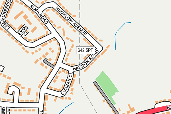 S42 5PT map - OS OpenMap – Local (Ordnance Survey)