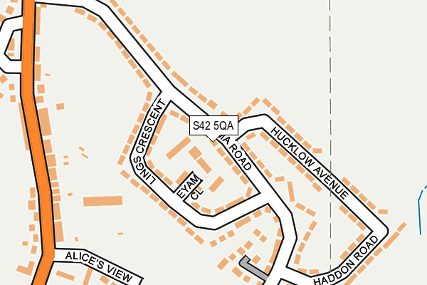 S42 5QA map - OS OpenMap – Local (Ordnance Survey)