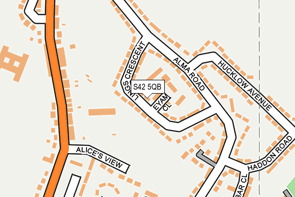 S42 5QB map - OS OpenMap – Local (Ordnance Survey)