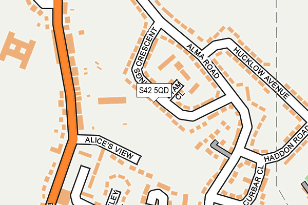 S42 5QD map - OS OpenMap – Local (Ordnance Survey)