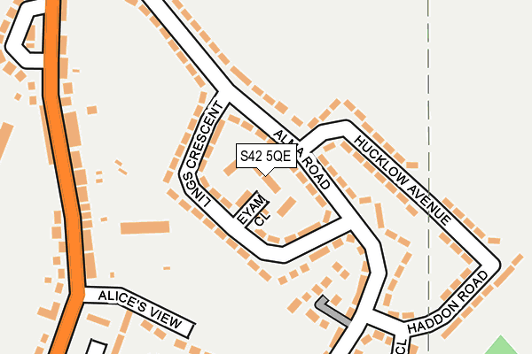 S42 5QE map - OS OpenMap – Local (Ordnance Survey)