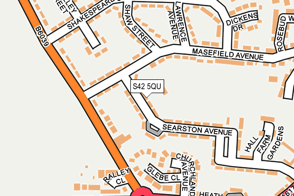 S42 5QU map - OS OpenMap – Local (Ordnance Survey)