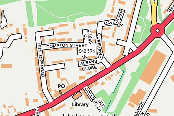 S42 5RN map - OS OpenMap – Local (Ordnance Survey)