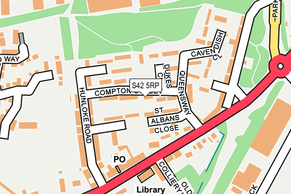 S42 5RP map - OS OpenMap – Local (Ordnance Survey)