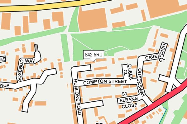 S42 5RU map - OS OpenMap – Local (Ordnance Survey)