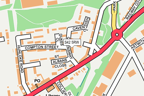 S42 5RW map - OS OpenMap – Local (Ordnance Survey)