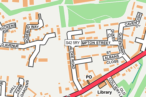 S42 5RY map - OS OpenMap – Local (Ordnance Survey)