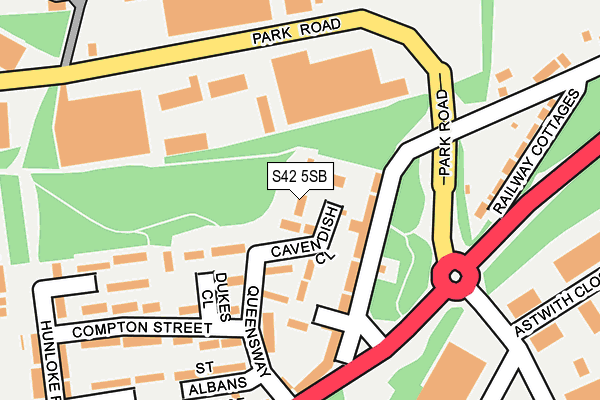 S42 5SB map - OS OpenMap – Local (Ordnance Survey)