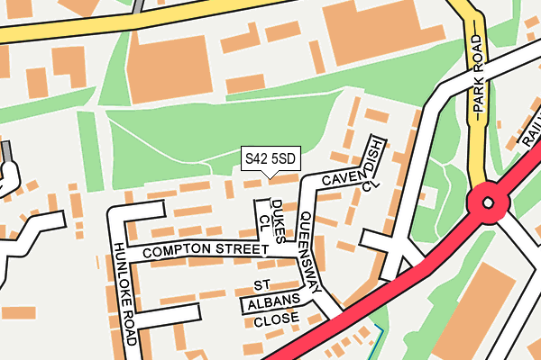 S42 5SD map - OS OpenMap – Local (Ordnance Survey)