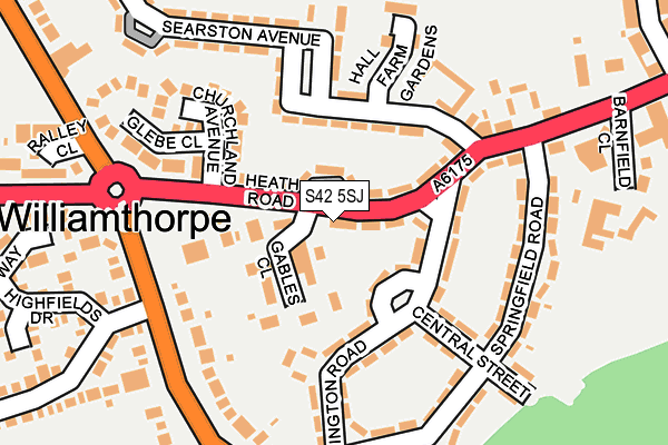 S42 5SJ map - OS OpenMap – Local (Ordnance Survey)