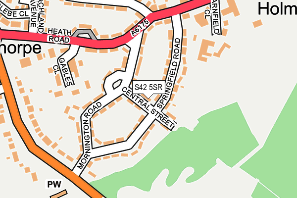 S42 5SR map - OS OpenMap – Local (Ordnance Survey)
