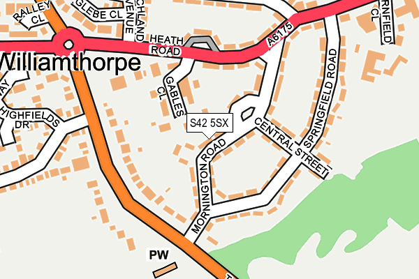 S42 5SX map - OS OpenMap – Local (Ordnance Survey)