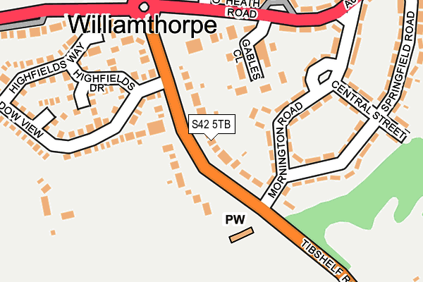 S42 5TB map - OS OpenMap – Local (Ordnance Survey)