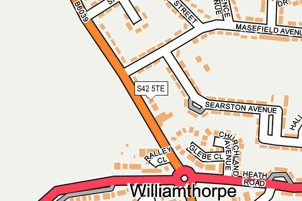 S42 5TE map - OS OpenMap – Local (Ordnance Survey)